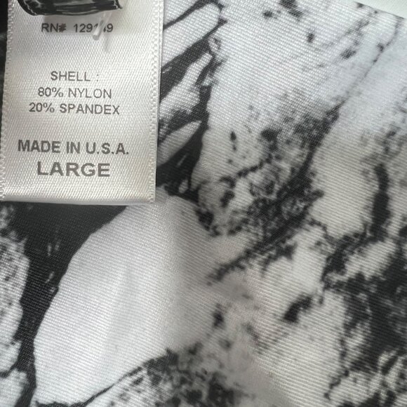 Dippin Daisys Bikini Size L Marble Tie Dye Black White Knot High Rise Cheeky NWT - Picture 7 of 8